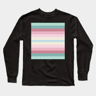 Pink and Aqua Pattern Long Sleeve T-Shirt